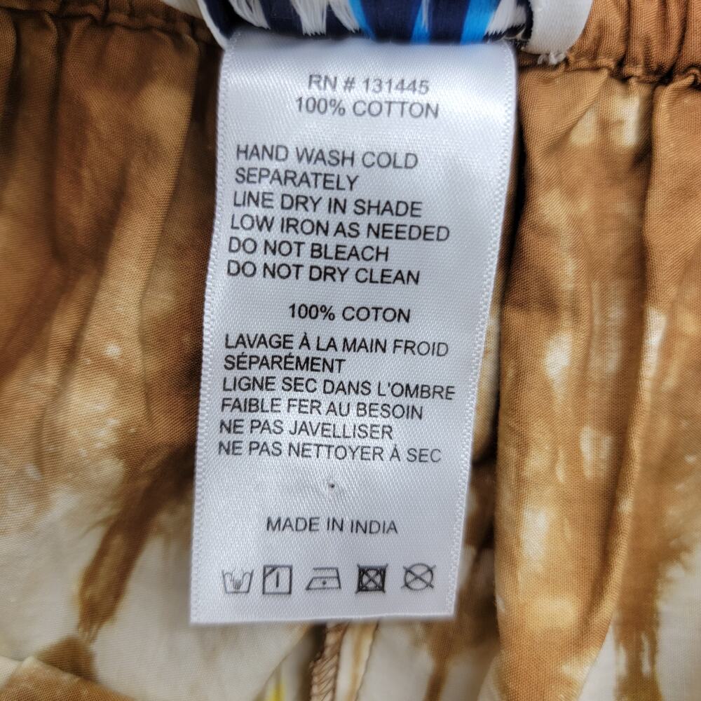 Anthropologie WHIT TWO Cotton Shibori Tie Dye Crop Lantern Leg Pants - Size L - Picture 6 of 6